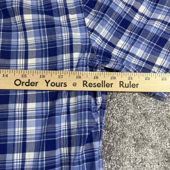 Ralph Lauren Button Down Shirt Mens Small Plaid Blue Short Sleeve - Picture 10 of 10